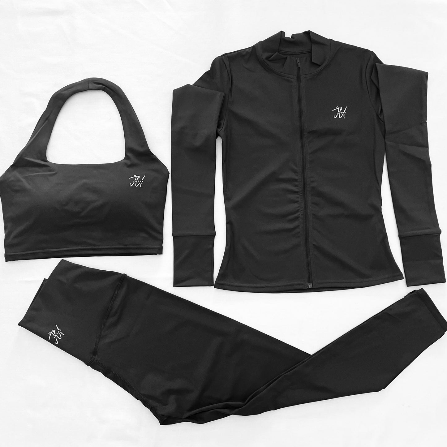 Soft Lightweight 3-Piece Set Long Sleeve Jacket, Sports Bra,  and Yoga Pants