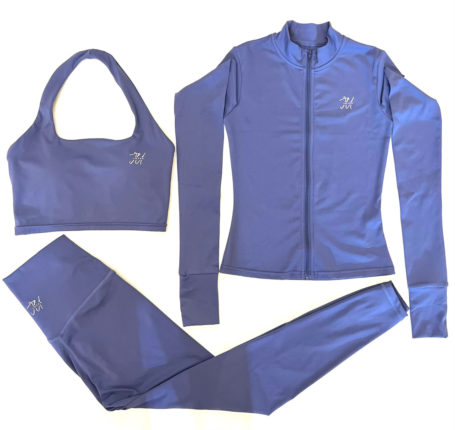 Soft Lightweight 3-Piece Set Long Sleeve Jacket, Sports Bra,  and Yoga Pants