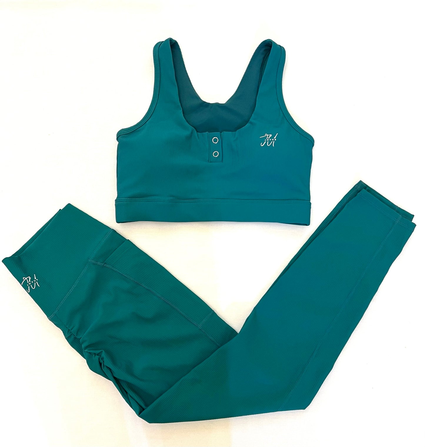 Support Active Wear 2-Piece Set Ribbed Yoga Pants and Sports Bra